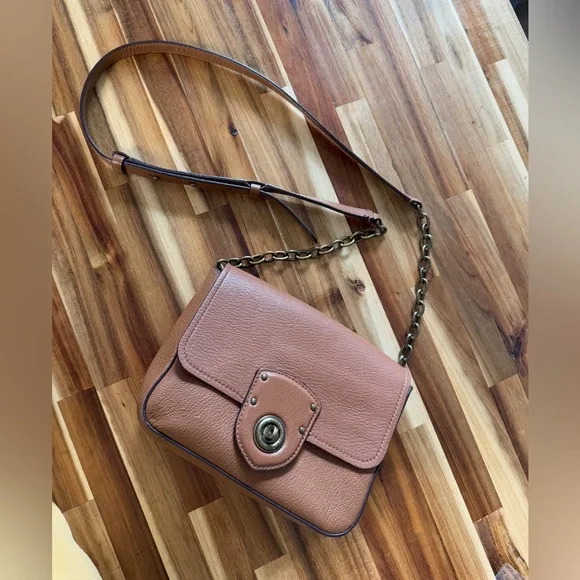 Lauren Ralph Lauren Brown Leather Crossbody Bag - Picture 6 of 14